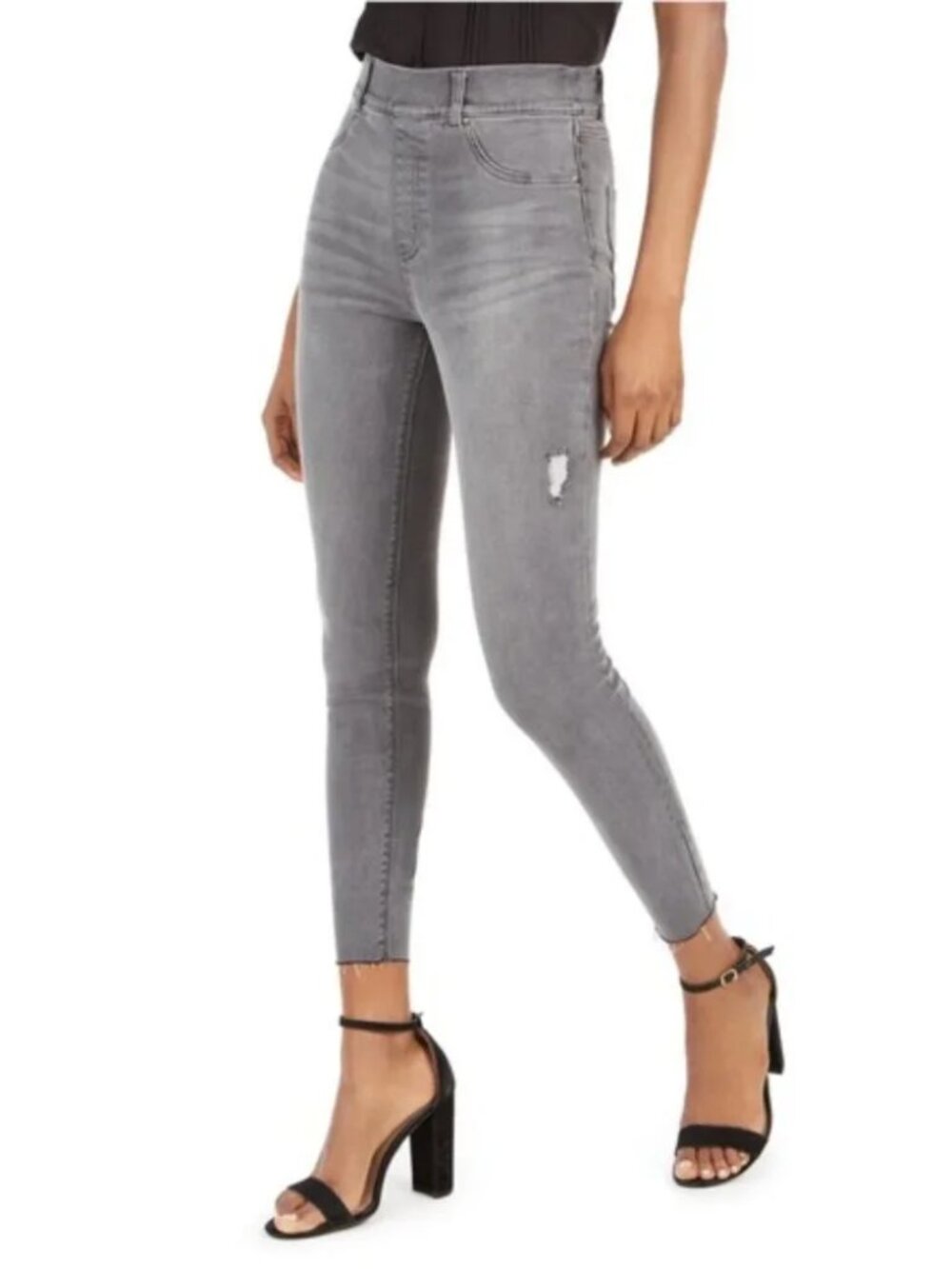 SPANX Vintage Distressed Ankle‎ Skinny Jeans Women's Size M Gray